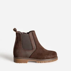 Boots BUGGY marron en cuir velours