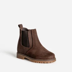 Boots BUGGY marron en cuir velours