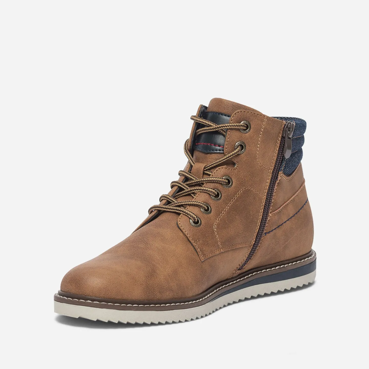 Boots camel à lacet