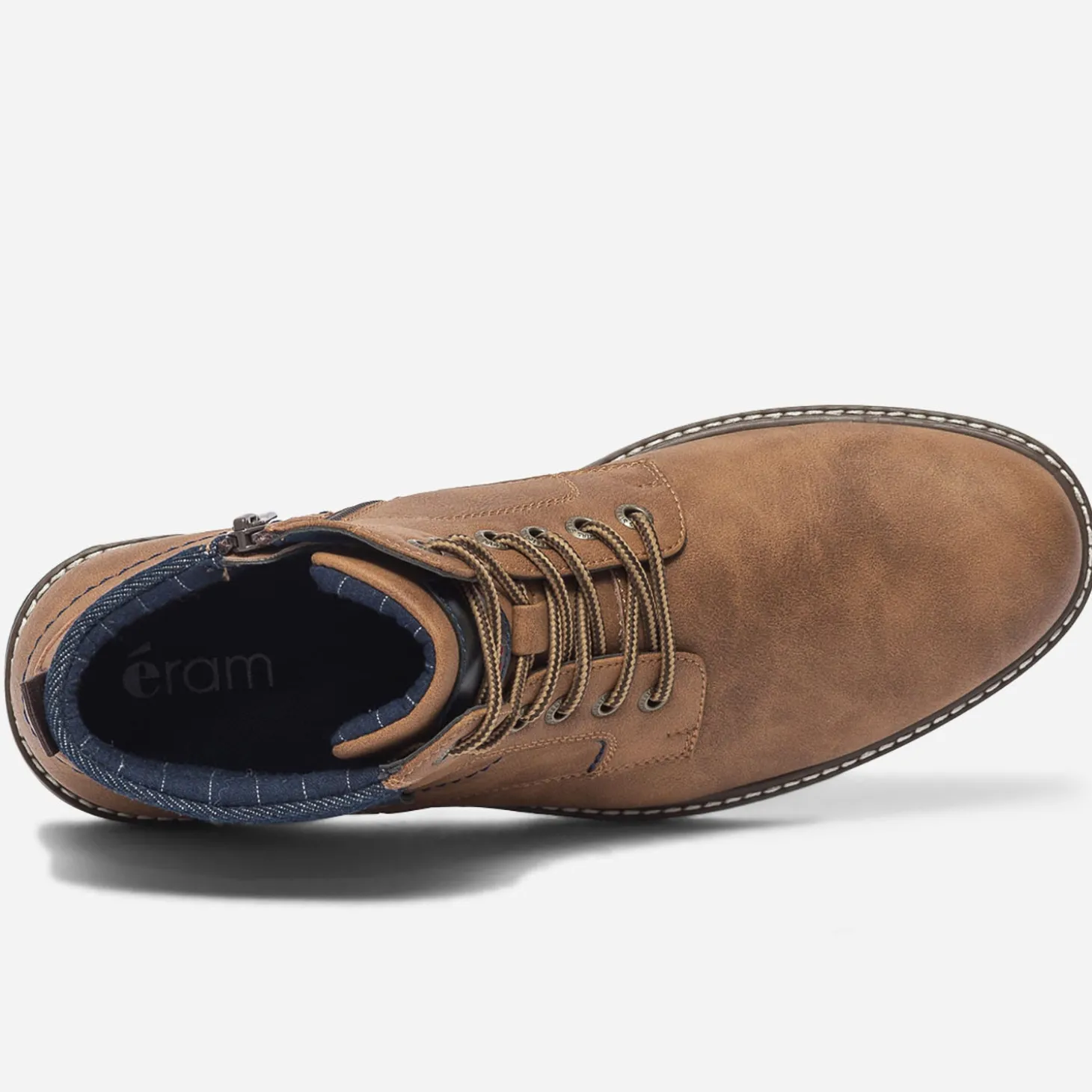 Boots camel à lacet