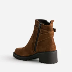 Boots éco-conçu camel à semelle crantée