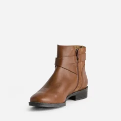 Boots ERAM FLEX cognac cuir bi-matière