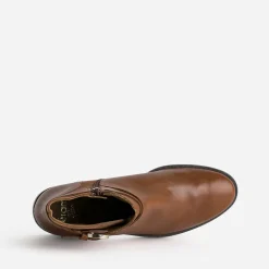 Boots ERAM FLEX cognac cuir bi-matière