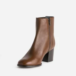 Boots ERAM FLEX cognac en cuir à talon