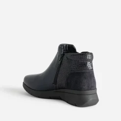 Boots FRANCE ARNO marine en cuir