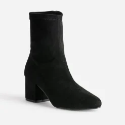 Boots noir éco-conçu en textile suédé