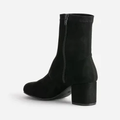 Boots noir éco-conçu en textile suédé