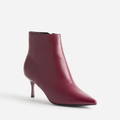 Boots TEXTO bordeaux pointu à talon aiguille