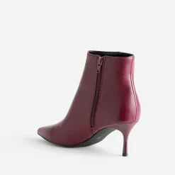 Boots TEXTO bordeaux pointu à talon aiguille