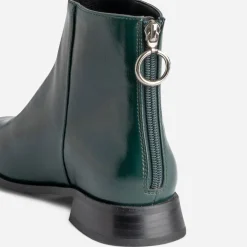 Boots vert glacé avec zip arrière