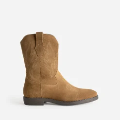 Boots western BUGGY camel cuir velours
