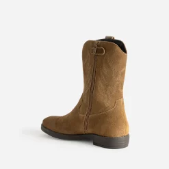Boots western BUGGY camel cuir velours