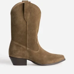 Boots western TEXTO camel cuir velours