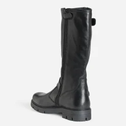 Botte BUGGY noire cuir esprit motard