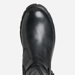 Botte BUGGY noire cuir esprit motard