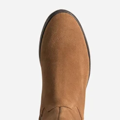 Botte camel cuir velours