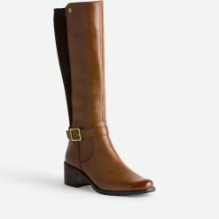 Botte CAPRICE camel cuir bi matière
