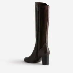 Botte CAPRICE marron en cuir bi matière