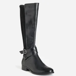 Botte CAPRICE noire bi-matière double bride