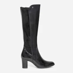 Botte CAPRICE noire cuir bimatière