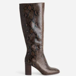 Botte marron effet python