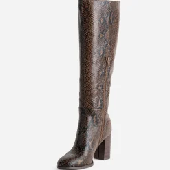 Botte marron effet python