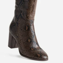 Botte marron effet python