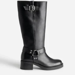 Botte motard TEXTO noire en cuir