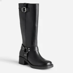 Botte motard TEXTO noire en cuir