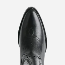 Botte noire cuir éco-conçue esprit santiag