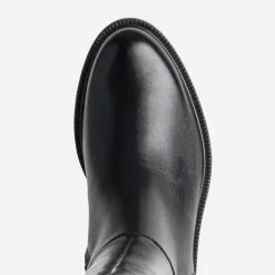 Botte noire cuir tige lacée