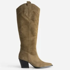 Botte santiag TEXTO beige cuir velours