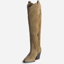 Botte santiag TEXTO beige cuir velours