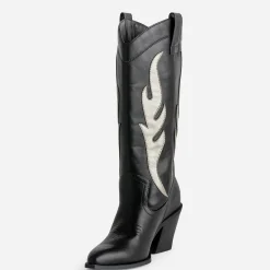 Botte santiag TEXTO noir découpes grises