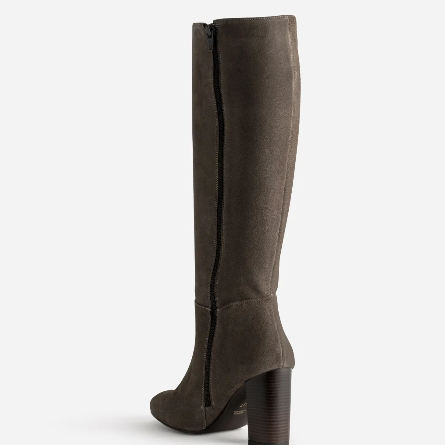 Botte taupe cuir velours