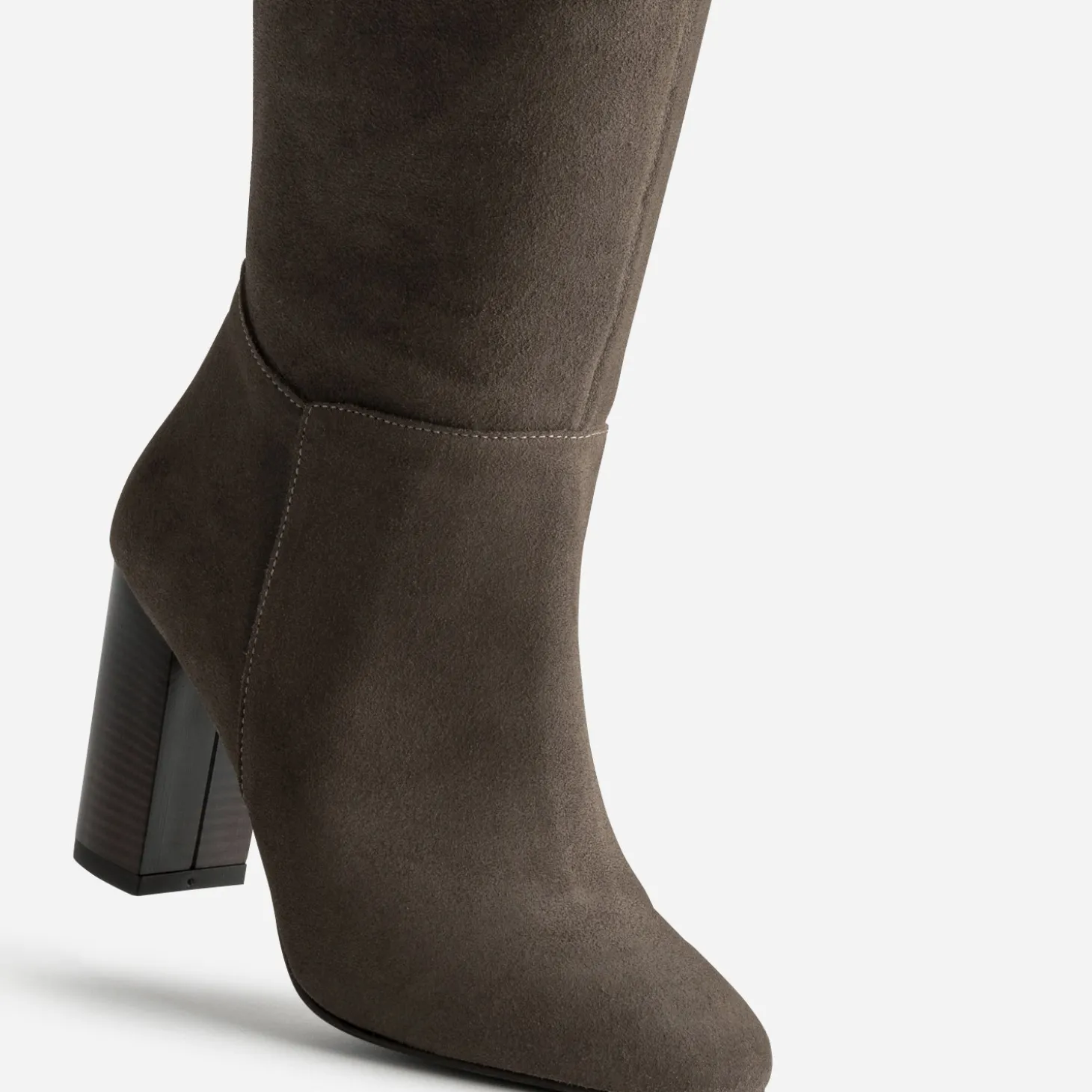 Botte taupe cuir velours