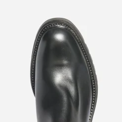 Botte TEXTO noire en cuir avec élastiques côtés