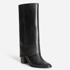 Bottes fourreau TEXTO noire cuir à talon