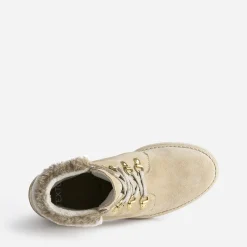 Bottine à talon TEXTO beige cuir velours