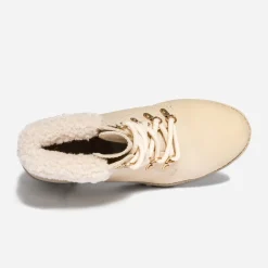 Bottine à talon TEXTO beige esprit montagne