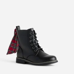 Bottine BUGGY noir cuir détails rubans