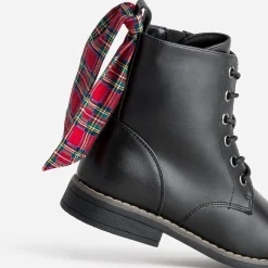 Bottine BUGGY noir cuir détails rubans