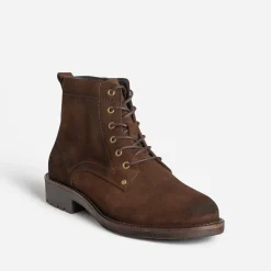 Bottine marron cuir velours