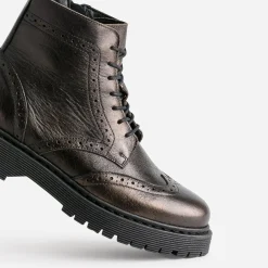Bottine TEXTO marron métallisé cuir semelle épaisse