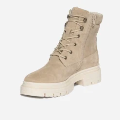 Bottine TEXTO taupe éco-conçue en cuir velours