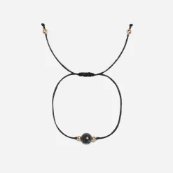 Bracelet gris pierre black agate