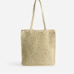 Cabas beige en paille papier