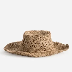 Capeline marron tressage ajouré