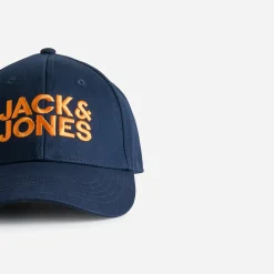 Casquette JACK&JONES marine broderie orange