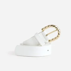 Ceinture blanche à boucle torsadée